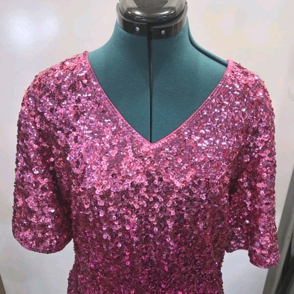 MANER Women’s Sequin Romper Sparkly Short Jumpsuit XL - Picture 4 of 11